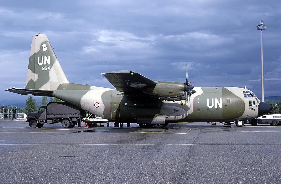 Royal Norwegian Air Force Lockheed C-130 at Basel in 1984